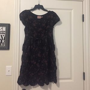 Darling Black floral ruffle dress