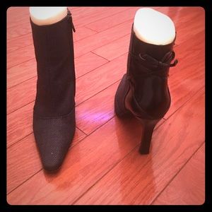 Black tweed Charles Jourdan heeled boots