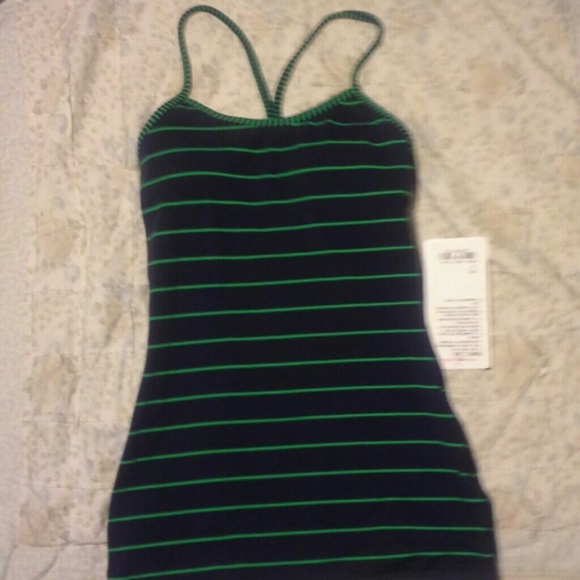 Lululemon NWT Size 2 blue/green power Y tank