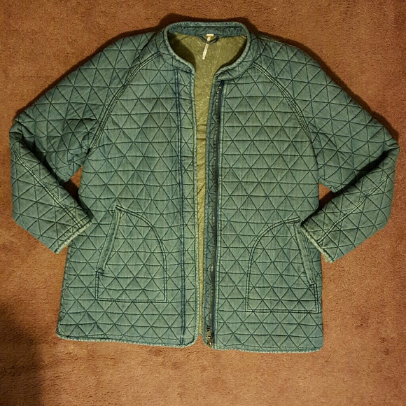Free People Chambray Quilted Jacket