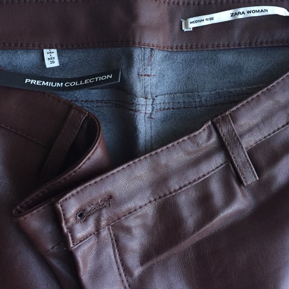 ❗️SOLD❗️ Zara faux leather pants in burgundy - Picture 3 of 4