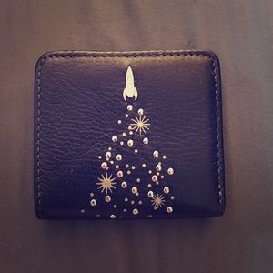 Black leather Fossil spaceship small wallet