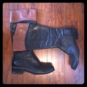 Corso Como black brown tall leather riding boots