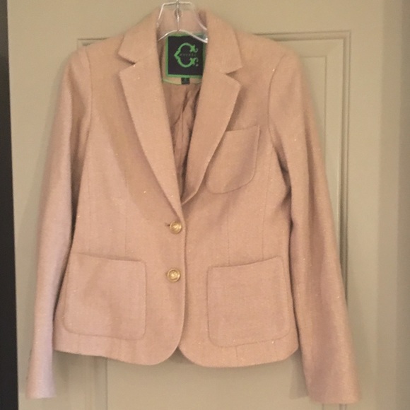 C Wonder tan blazer with gold accents
