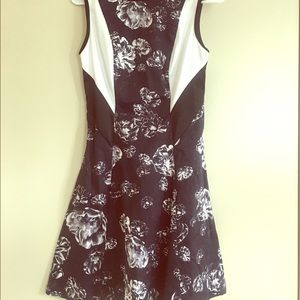 Black and white flora cocktail dress. Never worn!