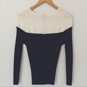 Escada color blocked ribbed knit sweater