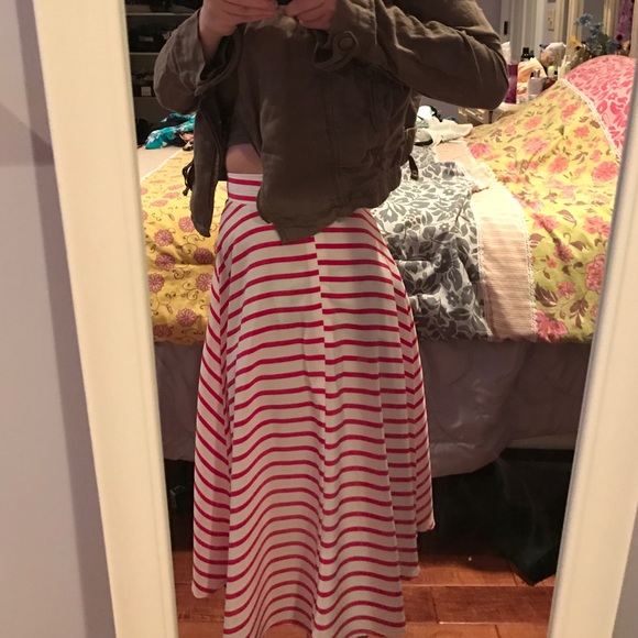 Red & white stripe ankle skirt - Picture 2 of 3