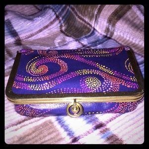 NWOT Fossil keyper makeup bag case mirror cosmetic