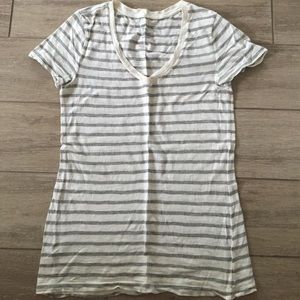 Striped V neck