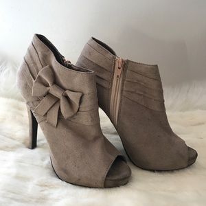 Beige Suede Ankle Boots