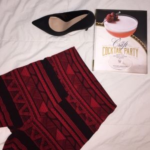 Red and black patterned American apparel leggings