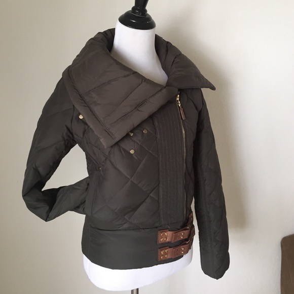 MNG Mango Army Green Down Crop Puffer Jacket XXS - Picture 3 of 4