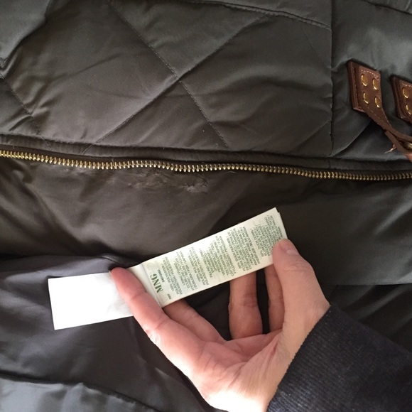 MNG Mango Army Green Down Crop Puffer Jacket XXS - Picture 4 of 4