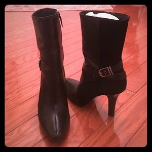 Cole Haan black leather and suade boots