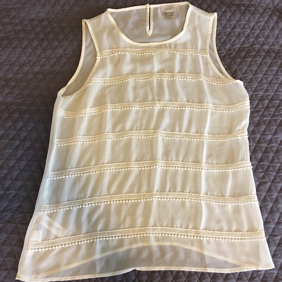 LOFT Ribbon Trim Shell Tank 👛 - Picture 2 of 2