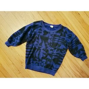 Blue and black patterned sweater