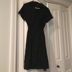 Black short sleeve button up dress - size 10