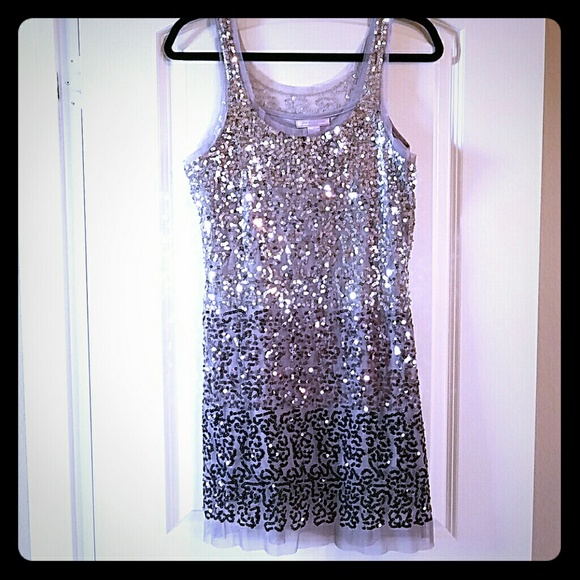 Silver Sequin NYE party dress