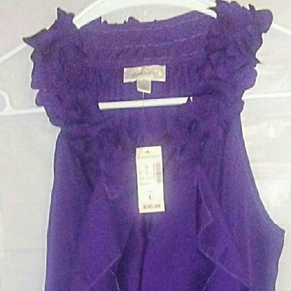 Purple Dressy Tank With Ruffles from Dress Barn