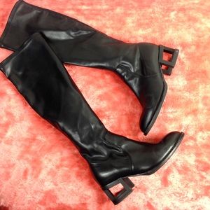 Jeffrey Campbell Dorsey knee Boots 7.5 block heel