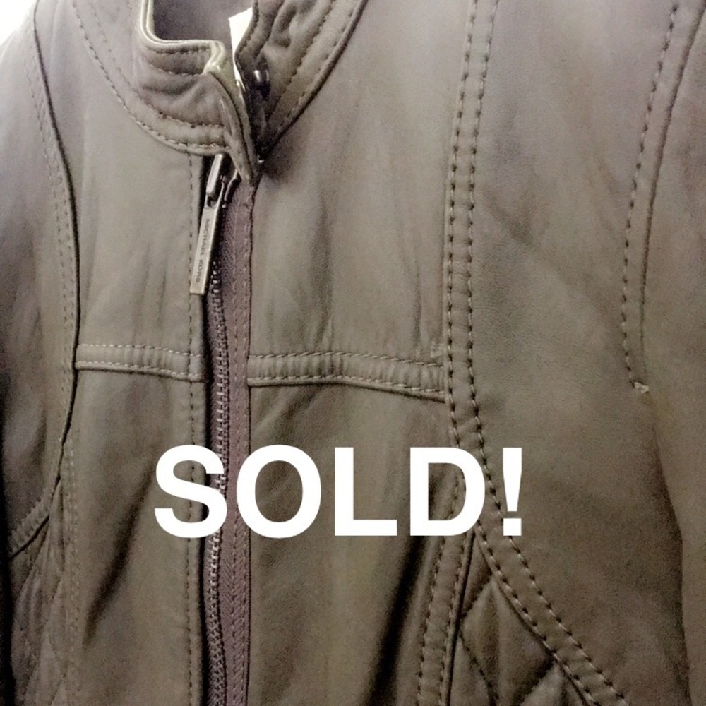 Michael kors green leather jacket