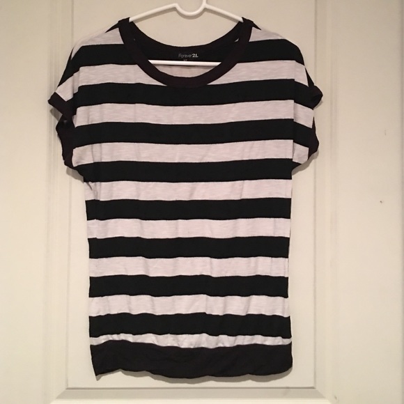 Loose Fitting Black and White Shirt.