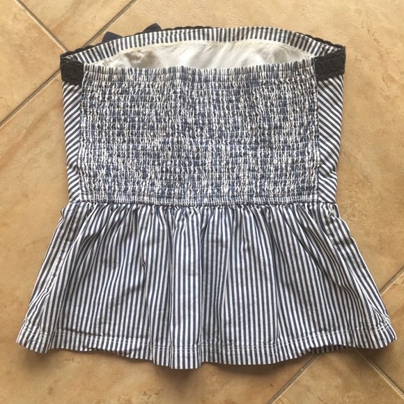 Rare Hollister Peplum Striped Cotton Elastic Back - Picture 3 of 3