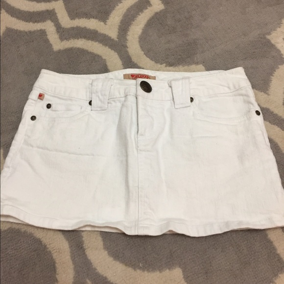 NWOT White denim XOXO mini skirt