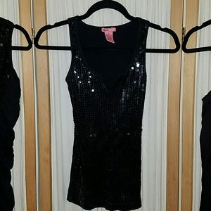 Black sequins tank top