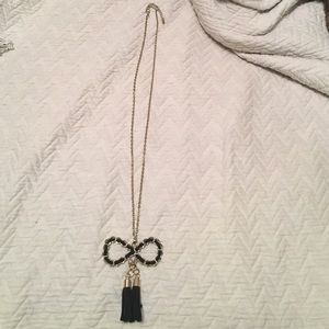 Gold and black bow necklace