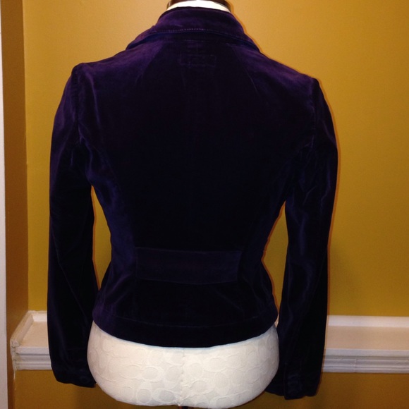 Fcuk Jeans Purple Velvet Blazer. Three pockets S - Picture 2 of 5