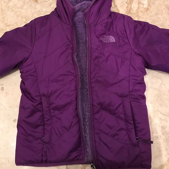 Girls purple reversible North Face jacket
