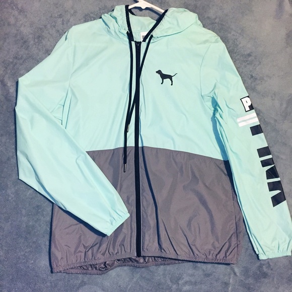 VS Pink baby blue windbreaker