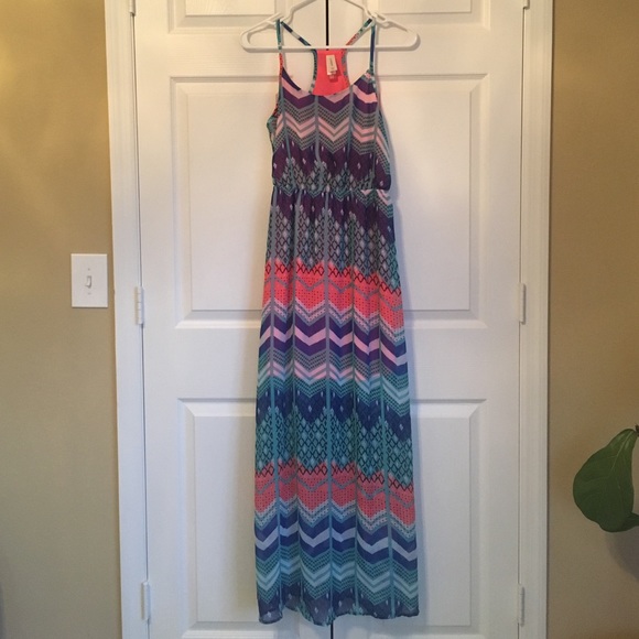 SOLD Beautiful chevron print maxi dress
