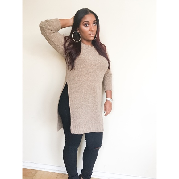 Longline Side Slit Sweater
