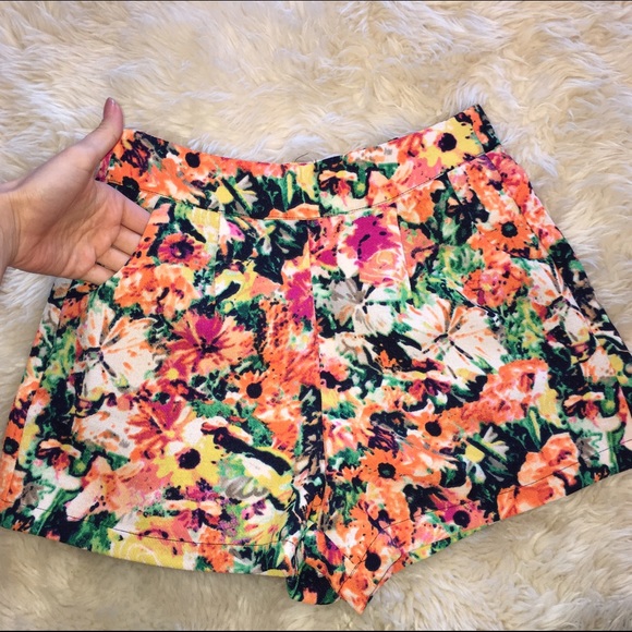 Floral High Waisted Shorts