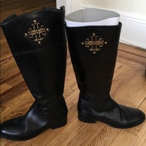 Tory burch black riding boots