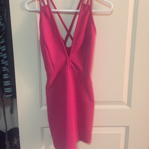 Hot pink tight mini dress - Picture 1 of 2