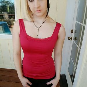 Red Silky Tank Top