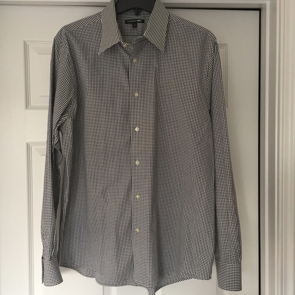 Express men's black and white button down
