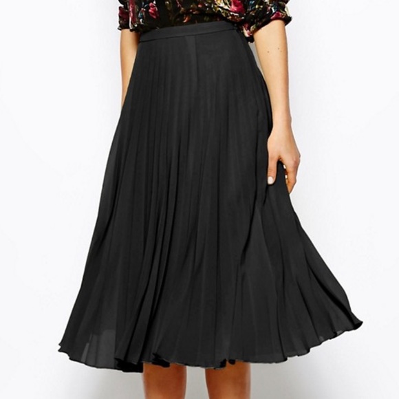 ASOS Dresses & Skirts - Black pleated ASOS midi skirt!