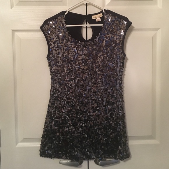 Sequin front mini dress
