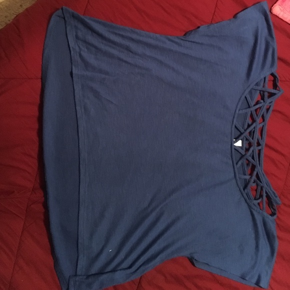 Blue semi crop top