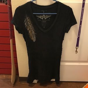 Black grey v neck