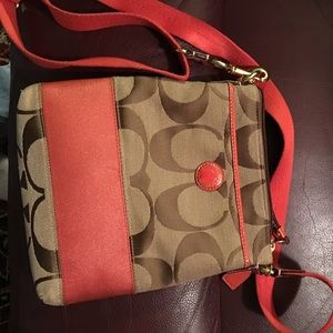 Orange coach purse