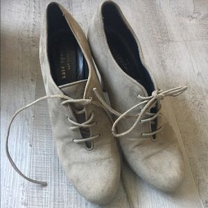 Kate space Gray suede lace up heels Size 8