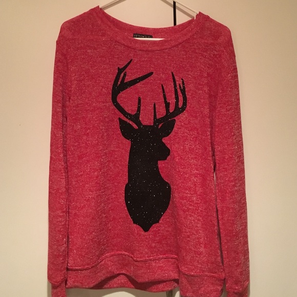 Glitter Christmas Reindeer Shirt