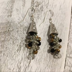 Sterling Silver Crystal Dangle Earrings