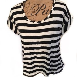 Striped top with zipper back