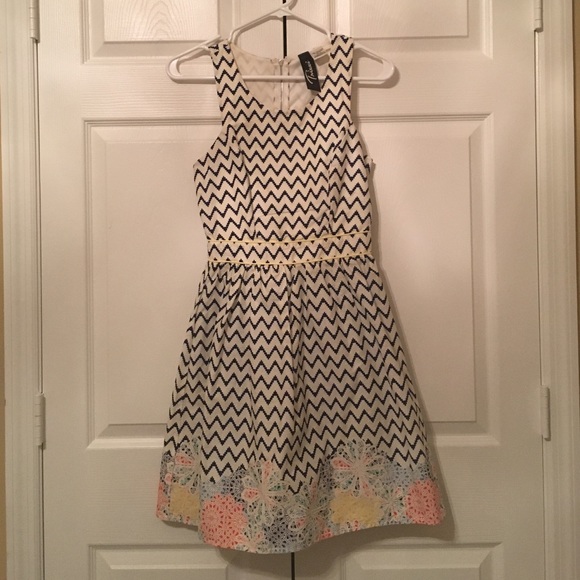 SOLD Navy and white chevron tank top dress